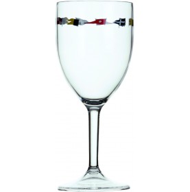 6 verres à vin motif drapeaux