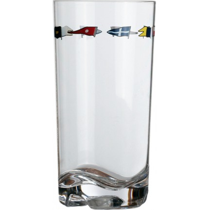 6 verres à jus de fruit et motifs drapeaux "REGATA" 6 verres à jus de fruit et motifs drapeaux "REGATA"