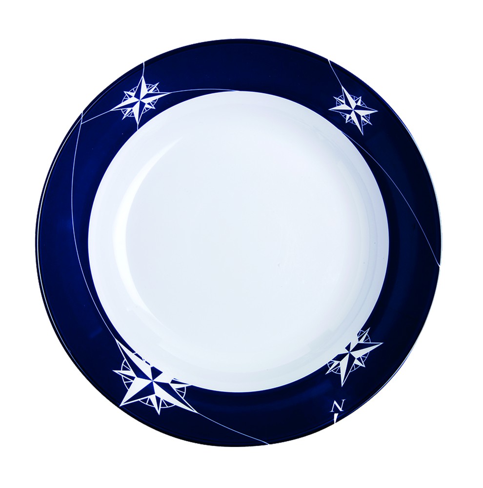6 assiette à soupe creuse à bordures bleues marine