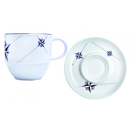 6 tasses à thé et sous-tasses anti-chute blanches 6 tasses à thé et sous-tasses anti-chute blanches