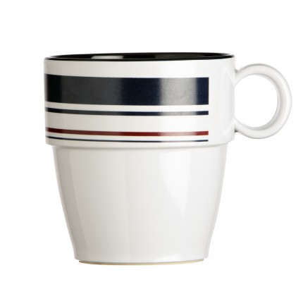 6 mugs antidérapants à rayures bleues 6 mugs antidérapants à rayures bleues