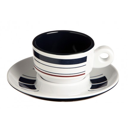Service de 6 tasses + sous-tasses à café rayées Service de 6 tasses + sous-tasses à café rayées