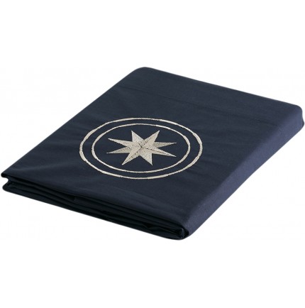 Drap lit single + taie d'oreiller bleus motifs rose des vents Drap lit single + taie d'oreiller bleus motifs rose des vents