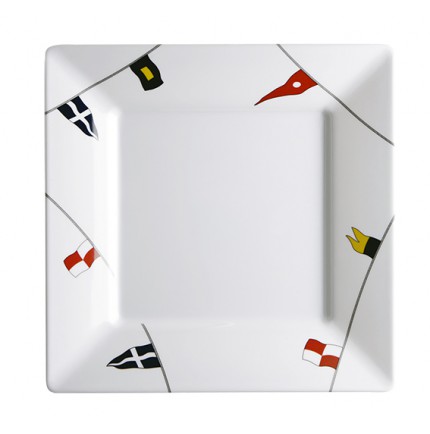 Assiette plate carrée motif drapeau antiderapante Assiette plate carrée motif drapeau antiderapante