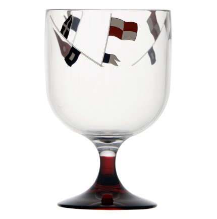 6 mini verres à vin pied rouge et motifs drapeaux 6 mini verres à vin pied rouge et motifs drapeaux
