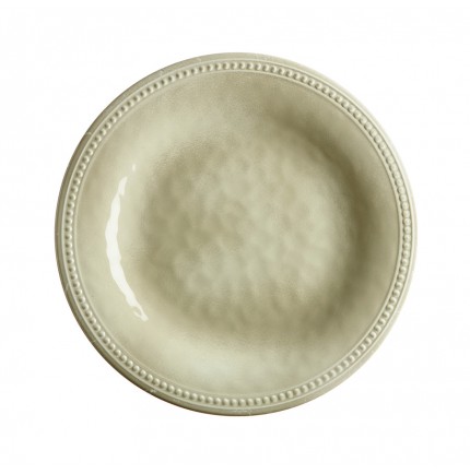 6 assiettes à dessert couleur sable, contour perlé et effet terre cuite - "HARMONY" 6 assiettes à dessert couleur sable, contour perlé et effet terre cuite - "HARMONY"