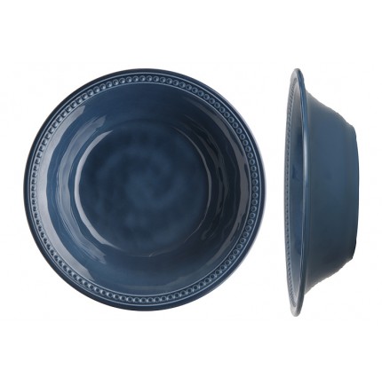 6 assiettes creuses perlées effet terre cuite couleur bleue indigo - "HARMONY" 6 assiettes creuses perlées effet terre cuite couleur bleue indigo - "HARMONY"