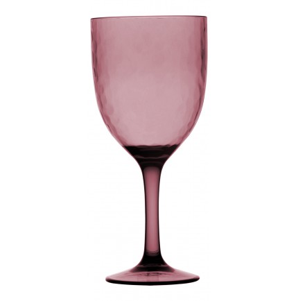 6 verres à pied transparents martelés couleur framboise 6 verres à pied transparents martelés couleur framboise