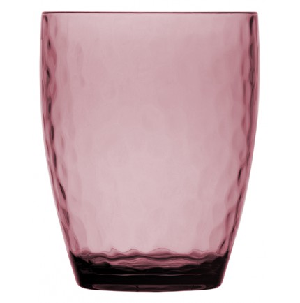 6 verres à eau transparents martelés couleur rose 6 verres à eau transparents martelés couleur rose