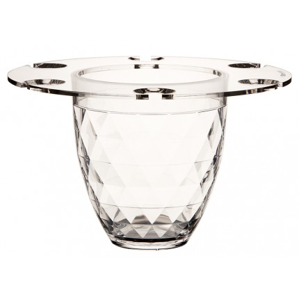Seau à champagne et porte-verres à facettes pour bateau Seau à champagne et porte-verres à facettes pour bateau