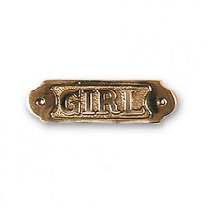 Plaque décorative en laiton "GIRL"