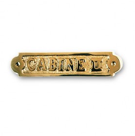Plaque décorative en laiton "CABINE II"