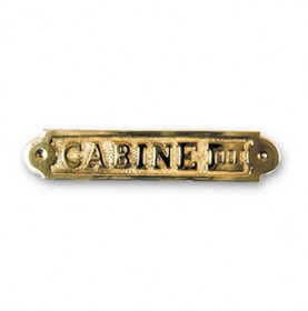 Plaque décorative en laiton "CABINE III"