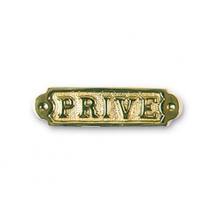 Plaque décorative en laiton " PRIVE "
