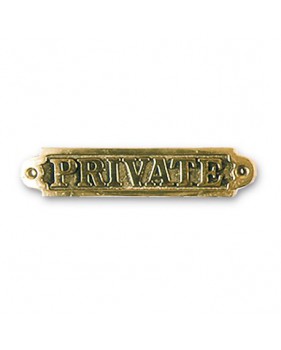 Plaque décorative en laiton "PRIVATE"