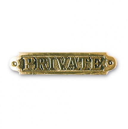 Plaque décorative en laiton "PRIVATE"