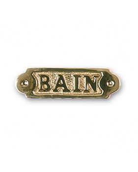 Plaque décorative en laiton " BAIN "