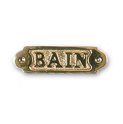 Plaque décorative en laiton " BAIN "