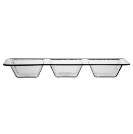 Set de 2 plats pour apéritifs transparent gris clair Set de 2 plats pour apéritifs transparent gris clair
