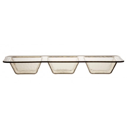Pack de 2 plats pour apéritifs transparent beige/marron Pack de 2 plats pour apéritifs transparent beige/marron
