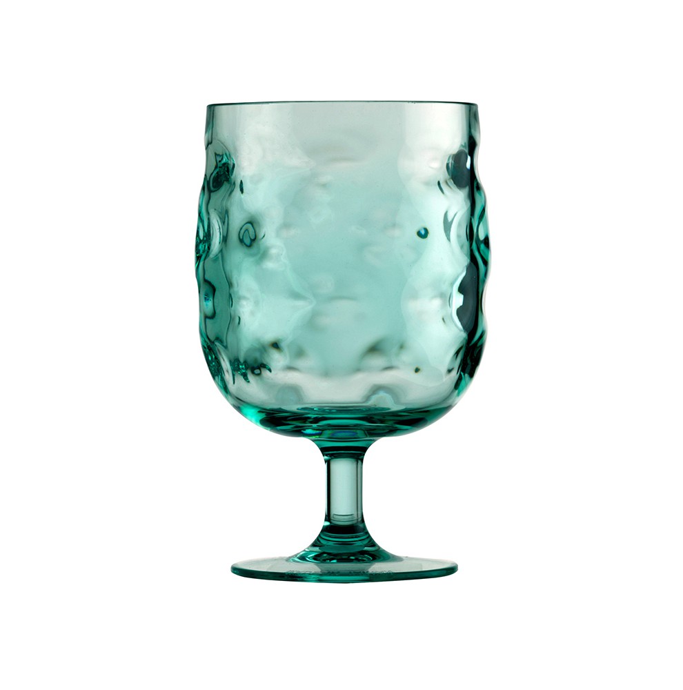 Ensemble de 6 verres à pied transparents turquoise