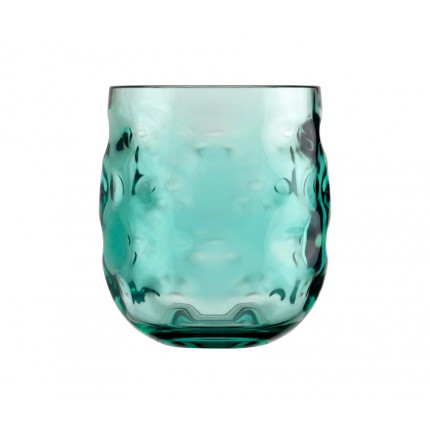 Service de 6 verres à eau turquoises aspect ondulé Service de 6 verres à eau turquoises aspect ondulé
