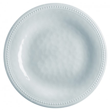 6 assiettes grises en mélamine au contour perlé Ø 27 cm 6 assiettes grises en mélamine au contour perlé Ø 27 cm
