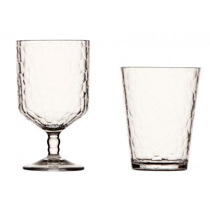 Service de verres à eau et à vin effet martelé pour bateau Service de verres à eau et à vin effet martelé pour bateau