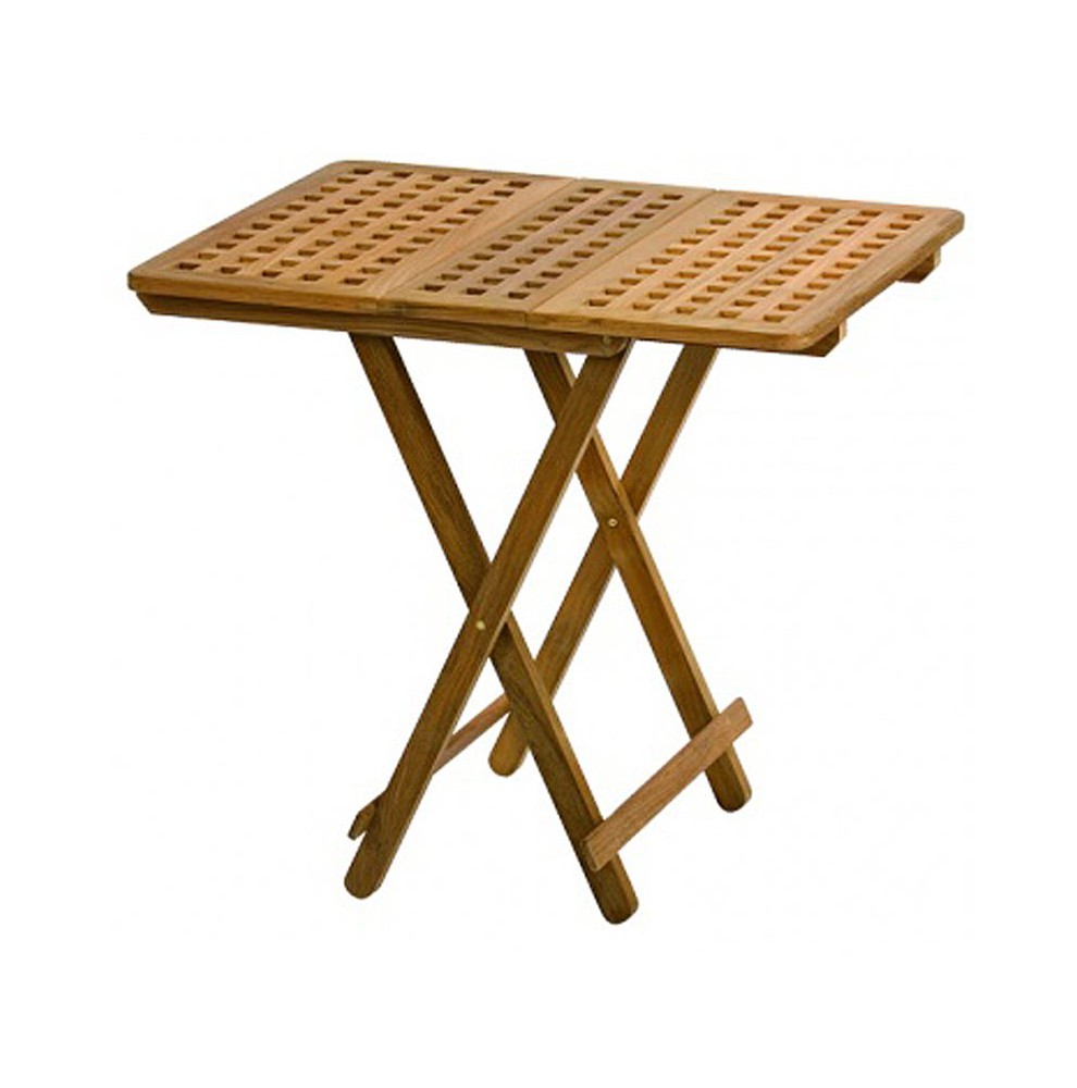 Table pliante modulable en teck avec plateau en caillebotis 