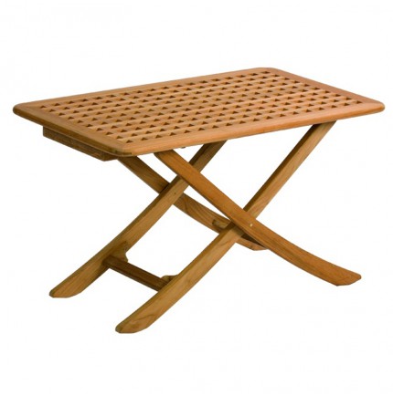 Table pliante en teck 3 positions dim 100 x 60 cm