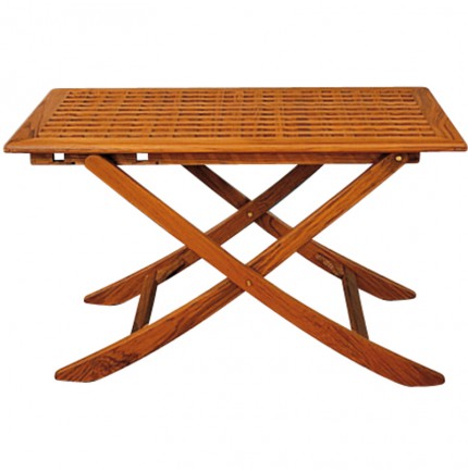 Table pliante en teck 3 positions dim 125 x 80 cm