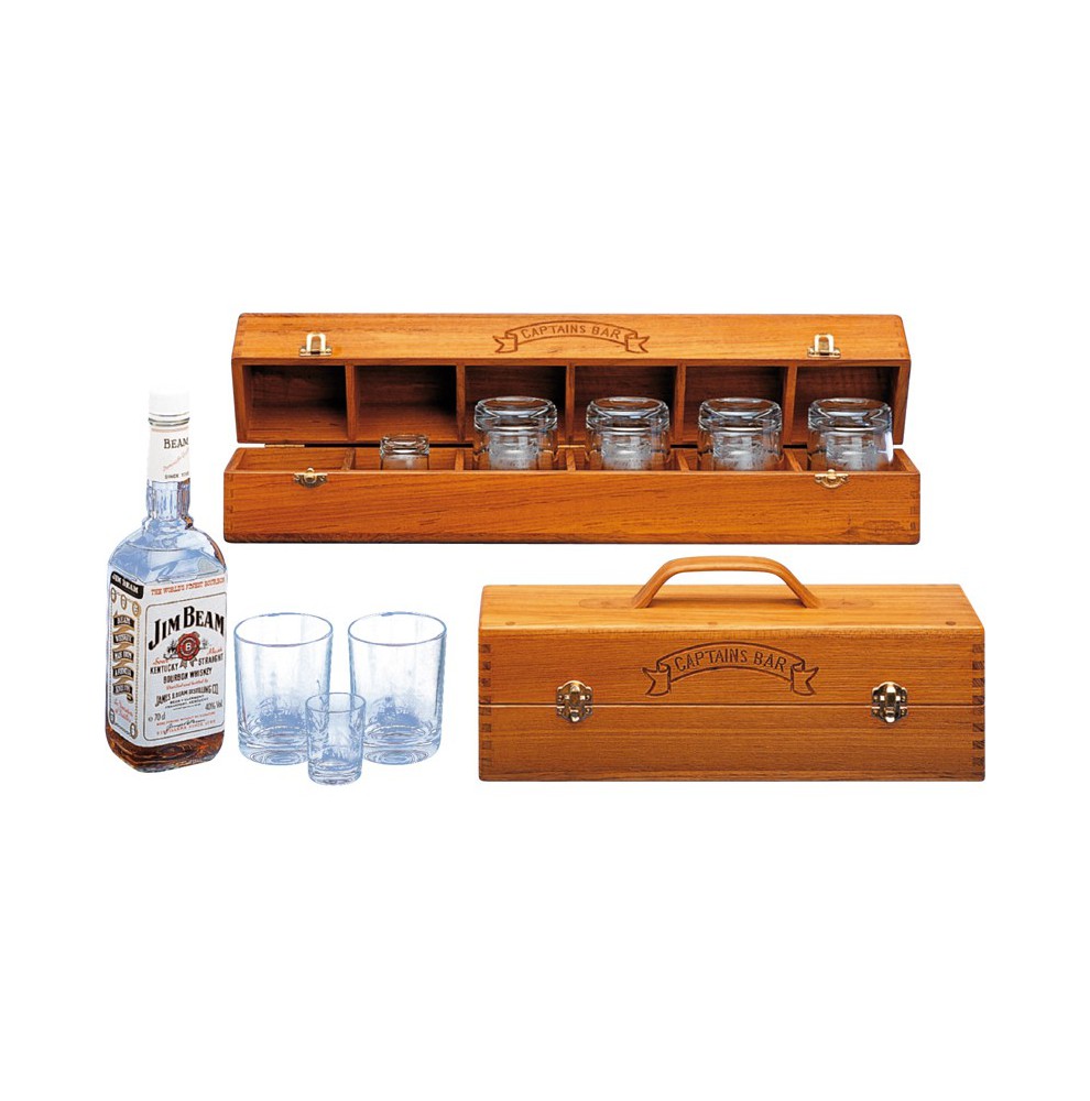 Coffret élégant de verres à whisky "Captains bar'"