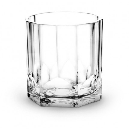 Verre à Whisky transparent à cannelures en tritan de 35 cl