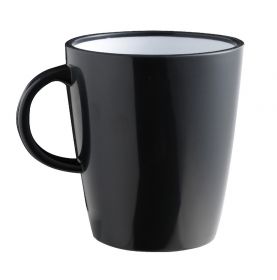 Mug noir incassable en mélamine 30cl