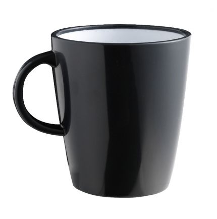 Mug noir incassable en mélamine 30cl