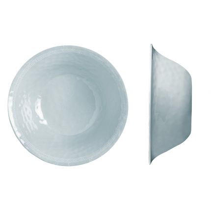 Saladier gris effet martelé et contour perlé en mélamine Saladier gris effet martelé et contour perlé en mélamine