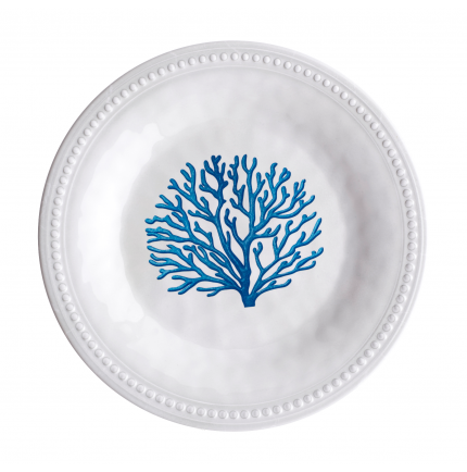 assiette à dessert en mélamine à motif corail bleu assiette à dessert en mélamine à motif corail bleu