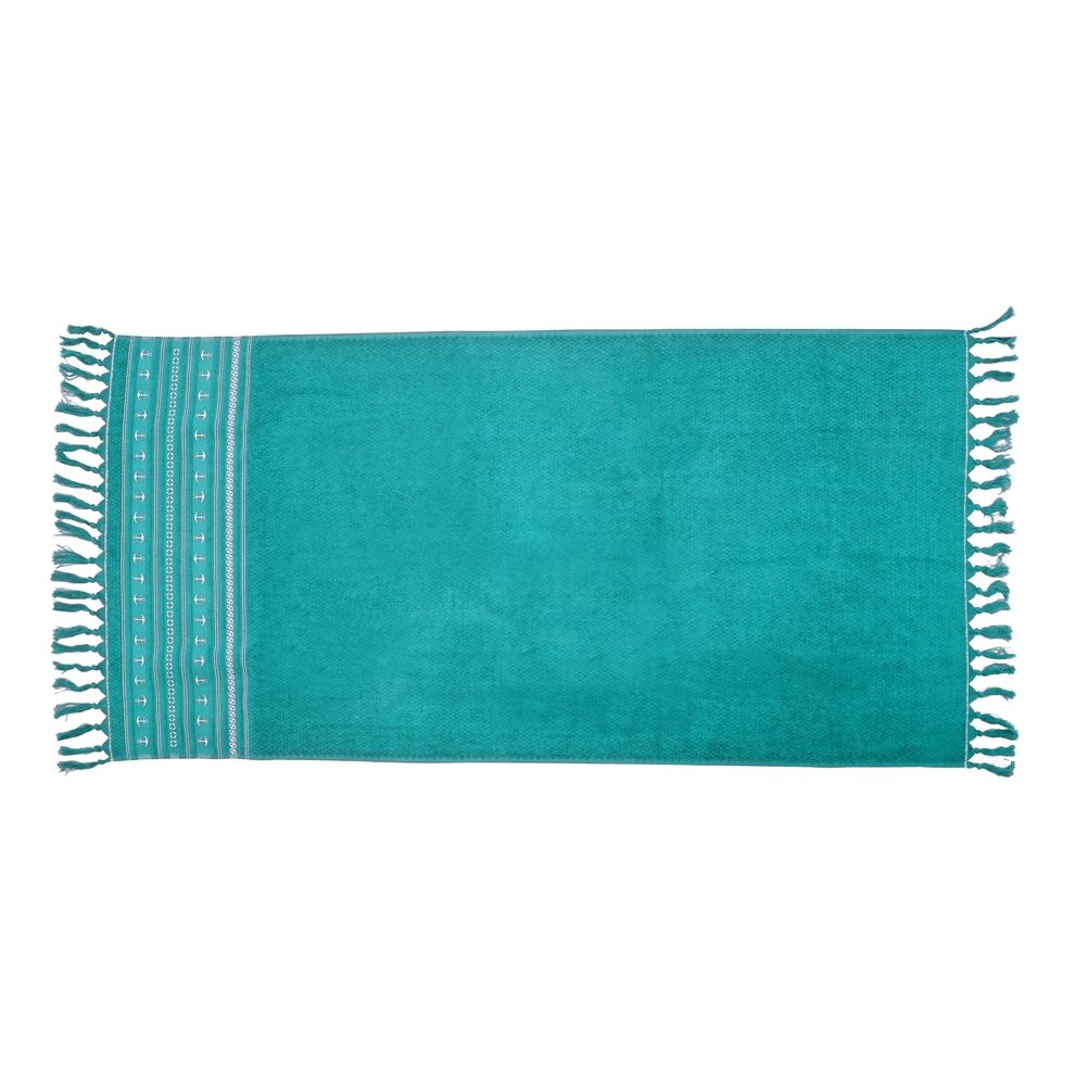 Serviette de plage 100 x 180 cm en 100 % coton bleu marine