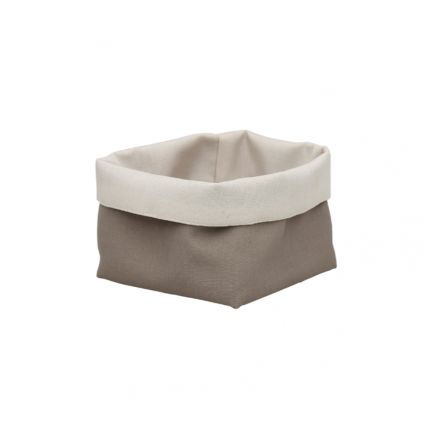 Panier à pain en tissu couleur beige et blanc Panier à pain en tissu couleur beige et blanc