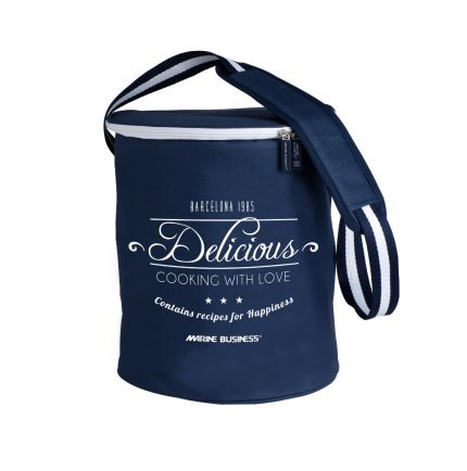 Grand panier rond en toile bleue rigide Grand panier rond en toile bleue rigide