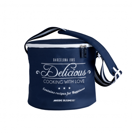 Petit panier rond rigide en toile bleue Petit panier rond rigide en toile bleue