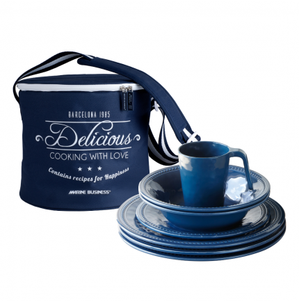 Service vaisselle en porcelaine 18 pièces - bleu - sancha VENTE-UNIQUE Pas  Cher 