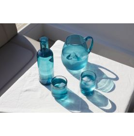 Ensemble 6 jolis verres turquoise translucide Ecozen