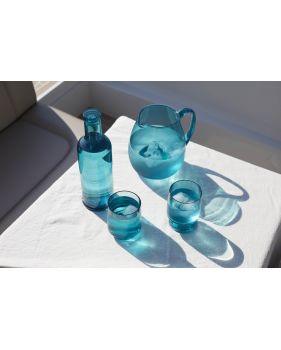 6 verres à pied turquoise imitation verre parfait pour le nautisme