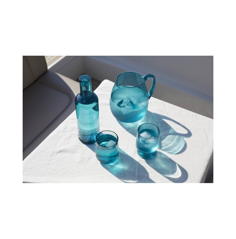 Carafe aspect cristal turquoise incassable 2,6L