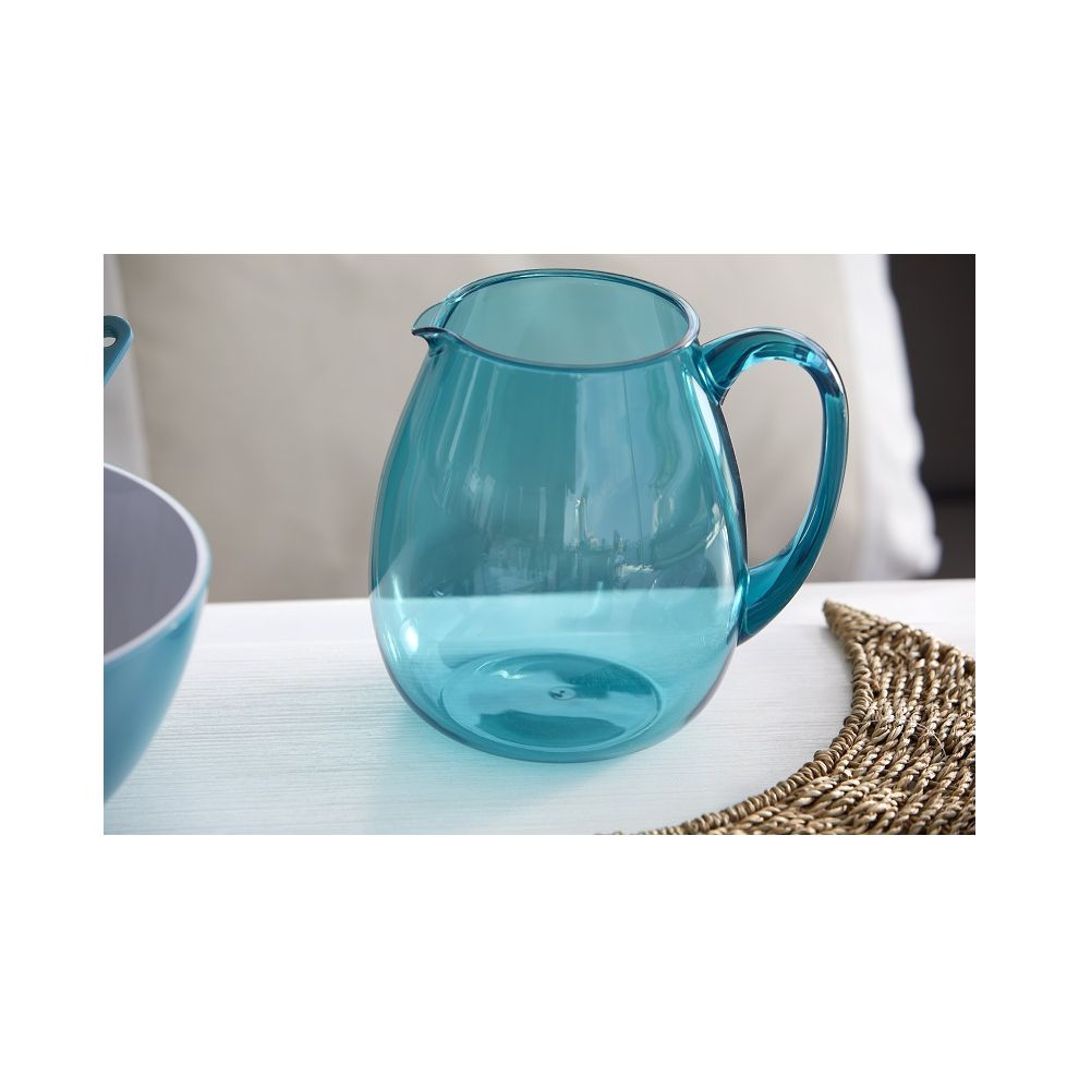 Carafe aspect cristal turquoise incassable 2,6L