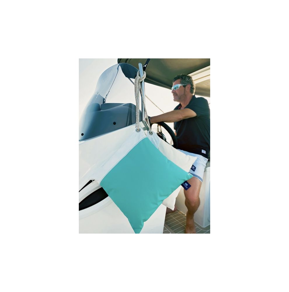 Lot de 2 coussins waterproof 40 x40 cm turquoise et blanc