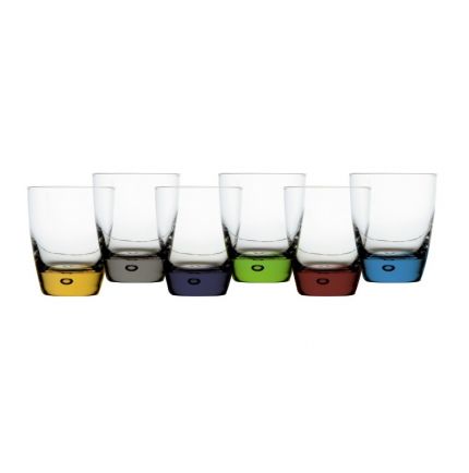 6 verres à eau base de plusieurs couleurs antidérapants