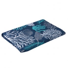 Parure de lit bleu marine motifs corallien
