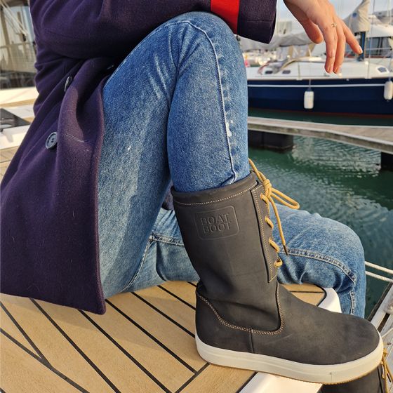 Bottes de navigation bleu marine à lacets Boat Boot – Élégance et performance